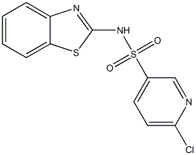 N-(1,3-benzothiazol-2-yl)-6-chloropyridine-3-sulfonamide 结构式