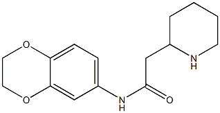 N-(2,3-dihydro-1,4-benzodioxin-6-yl)-2-(piperidin-2-yl)acetamide 结构式