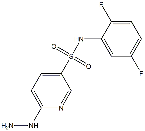 N-(2,5-difluorophenyl)-6-hydrazinylpyridine-3-sulfonamide 结构式