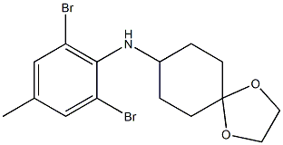 N-(2,6-dibromo-4-methylphenyl)-1,4-dioxaspiro[4.5]decan-8-amine 结构式