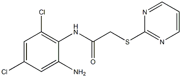 N-(2-amino-4,6-dichlorophenyl)-2-(pyrimidin-2-ylsulfanyl)acetamide 结构式