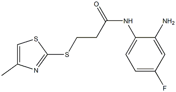 N-(2-amino-4-fluorophenyl)-3-[(4-methyl-1,3-thiazol-2-yl)sulfanyl]propanamide 结构式