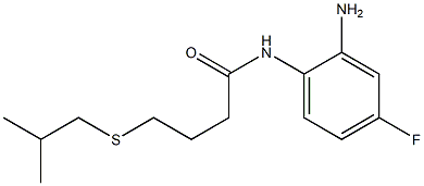 N-(2-amino-4-fluorophenyl)-4-[(2-methylpropyl)sulfanyl]butanamide 结构式