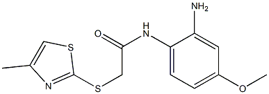 N-(2-amino-4-methoxyphenyl)-2-[(4-methyl-1,3-thiazol-2-yl)sulfanyl]acetamide 结构式