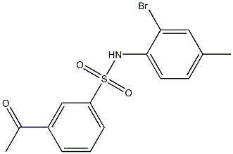 N-(2-bromo-4-methylphenyl)-3-acetylbenzene-1-sulfonamide 结构式