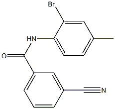 N-(2-bromo-4-methylphenyl)-3-cyanobenzamide 结构式