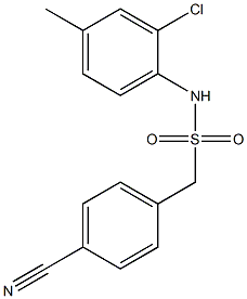 N-(2-chloro-4-methylphenyl)-1-(4-cyanophenyl)methanesulfonamide 结构式