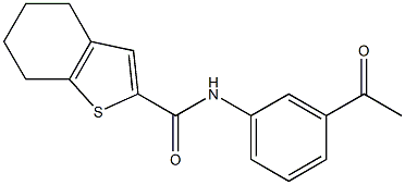 N-(3-acetylphenyl)-4,5,6,7-tetrahydro-1-benzothiophene-2-carboxamide 结构式