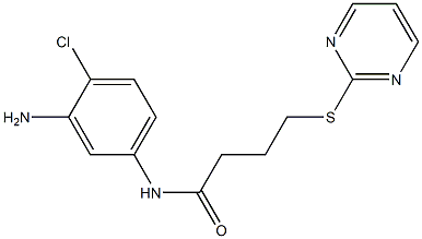 N-(3-amino-4-chlorophenyl)-4-(pyrimidin-2-ylsulfanyl)butanamide 结构式