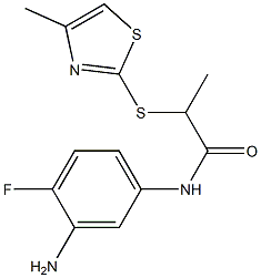 N-(3-amino-4-fluorophenyl)-2-[(4-methyl-1,3-thiazol-2-yl)sulfanyl]propanamide 结构式