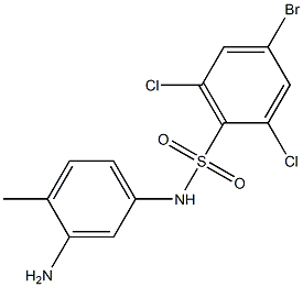 N-(3-amino-4-methylphenyl)-4-bromo-2,6-dichlorobenzene-1-sulfonamide 结构式