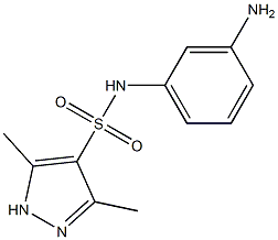 N-(3-aminophenyl)-3,5-dimethyl-1H-pyrazole-4-sulfonamide 结构式