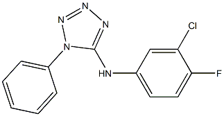 N-(3-chloro-4-fluorophenyl)-1-phenyl-1H-1,2,3,4-tetrazol-5-amine 结构式