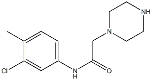 N-(3-chloro-4-methylphenyl)-2-(piperazin-1-yl)acetamide 结构式