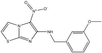 N-(3-methoxybenzyl)-5-nitroimidazo[2,1-b][1,3]thiazol-6-amine 结构式