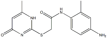 N-(4-amino-2-methylphenyl)-2-[(6-methyl-4-oxo-1,4-dihydropyrimidin-2-yl)sulfanyl]acetamide 结构式