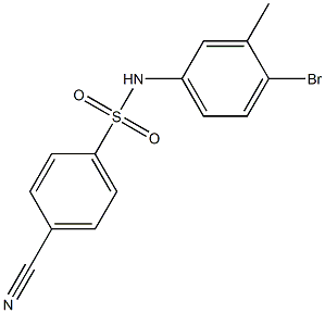 N-(4-bromo-3-methylphenyl)-4-cyanobenzene-1-sulfonamide 结构式