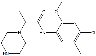 N-(4-chloro-2-methoxy-5-methylphenyl)-2-(piperazin-1-yl)propanamide 结构式