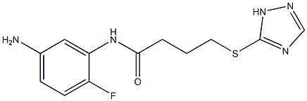 N-(5-amino-2-fluorophenyl)-4-(1H-1,2,4-triazol-5-ylsulfanyl)butanamide 结构式