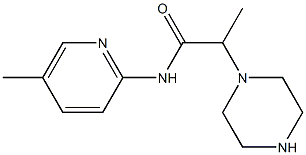 N-(5-methylpyridin-2-yl)-2-(piperazin-1-yl)propanamide 结构式