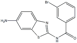N-(6-amino-1,3-benzothiazol-2-yl)-3-bromobenzamide 结构式
