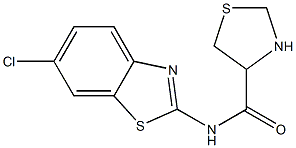 N-(6-chloro-1,3-benzothiazol-2-yl)-1,3-thiazolidine-4-carboxamide 结构式