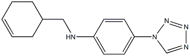 N-(cyclohex-3-en-1-ylmethyl)-4-(1H-1,2,3,4-tetrazol-1-yl)aniline 结构式