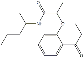 N-(pentan-2-yl)-2-(2-propanoylphenoxy)propanamide 结构式