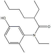 N,2-diethyl-N-(5-hydroxy-2-methylphenyl)hexanamide 结构式