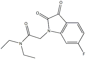 N,N-diethyl-2-(6-fluoro-2,3-dioxo-2,3-dihydro-1H-indol-1-yl)acetamide 结构式