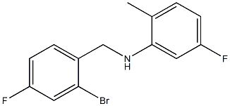 N-[(2-bromo-4-fluorophenyl)methyl]-5-fluoro-2-methylaniline 结构式