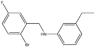 N-[(2-bromo-5-fluorophenyl)methyl]-3-ethylaniline 结构式