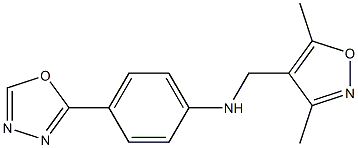 N-[(3,5-dimethyl-1,2-oxazol-4-yl)methyl]-4-(1,3,4-oxadiazol-2-yl)aniline 结构式