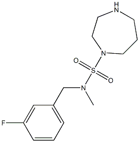 N-[(3-fluorophenyl)methyl]-N-methyl-1,4-diazepane-1-sulfonamide 结构式