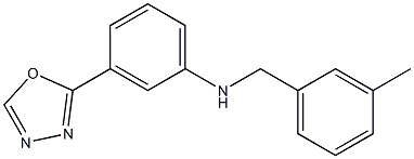 N-[(3-methylphenyl)methyl]-3-(1,3,4-oxadiazol-2-yl)aniline 结构式