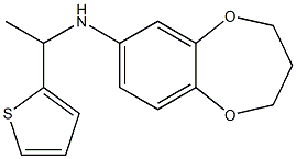 N-[1-(thiophen-2-yl)ethyl]-3,4-dihydro-2H-1,5-benzodioxepin-7-amine 结构式