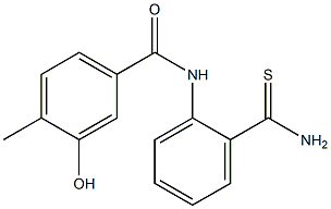 N-[2-(aminocarbonothioyl)phenyl]-3-hydroxy-4-methylbenzamide 结构式