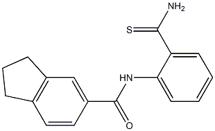 N-[2-(aminocarbonothioyl)phenyl]indane-5-carboxamide 结构式
