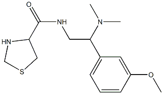 N-[2-(dimethylamino)-2-(3-methoxyphenyl)ethyl]-1,3-thiazolidine-4-carboxamide 结构式