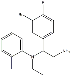 N-[2-amino-1-(3-bromo-4-fluorophenyl)ethyl]-N-ethyl-2-methylaniline 结构式