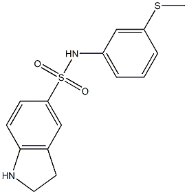 N-[3-(methylsulfanyl)phenyl]-2,3-dihydro-1H-indole-5-sulfonamide 结构式