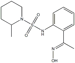 N-{2-[1-(hydroxyimino)ethyl]phenyl}-2-methylpiperidine-1-sulfonamide 结构式