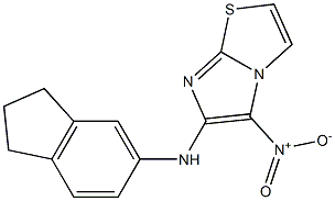 N-2,3-dihydro-1H-inden-5-yl-5-nitroimidazo[2,1-b][1,3]thiazol-6-amine 结构式