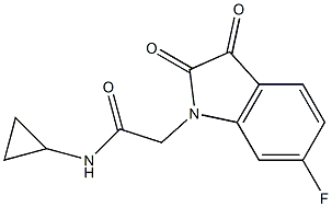 N-cyclopropyl-2-(6-fluoro-2,3-dioxo-2,3-dihydro-1H-indol-1-yl)acetamide 结构式