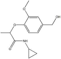 N-cyclopropyl-2-[4-(hydroxymethyl)-2-methoxyphenoxy]propanamide 结构式