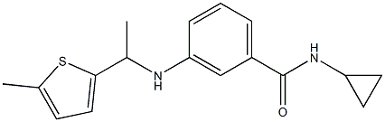 N-cyclopropyl-3-{[1-(5-methylthiophen-2-yl)ethyl]amino}benzamide 结构式