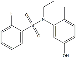 N-ethyl-2-fluoro-N-(5-hydroxy-2-methylphenyl)benzene-1-sulfonamide 结构式