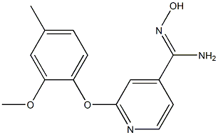N'-hydroxy-2-(2-methoxy-4-methylphenoxy)pyridine-4-carboximidamide 结构式