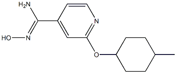 N'-hydroxy-2-[(4-methylcyclohexyl)oxy]pyridine-4-carboximidamide 结构式