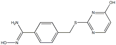 N'-hydroxy-4-{[(4-hydroxypyrimidin-2-yl)sulfanyl]methyl}benzene-1-carboximidamide 结构式